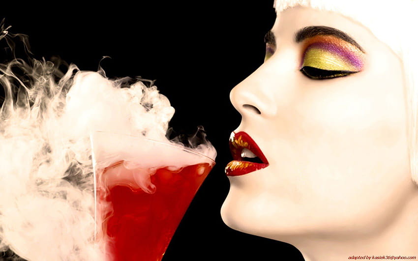 Women lips drinks faces pale skin black backgrounds, women alcohol HD wallpaper
