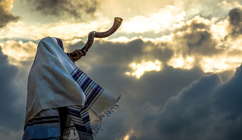Por la gracia de Dios y la comunidad: Los viajes de Yom Kippur, shofar fondo de pantalla