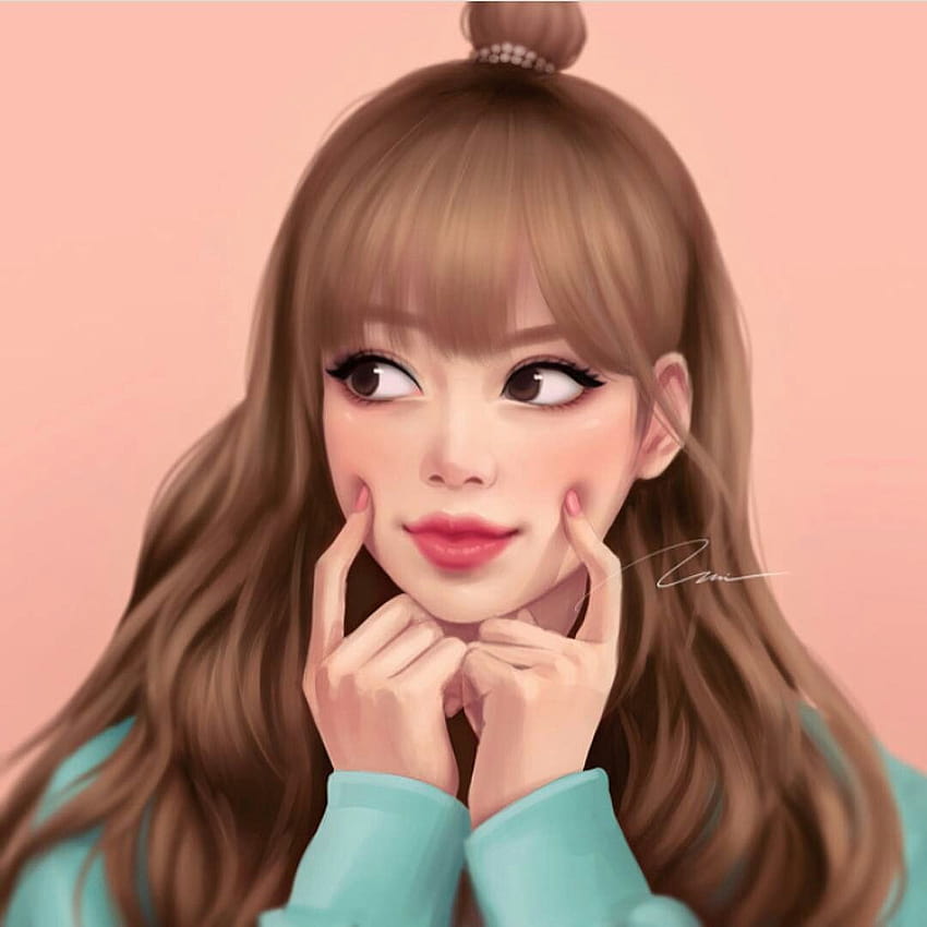 Download Lisa From Blackpink Sitting Anime Version Wallpaper |  Wallpapers.com