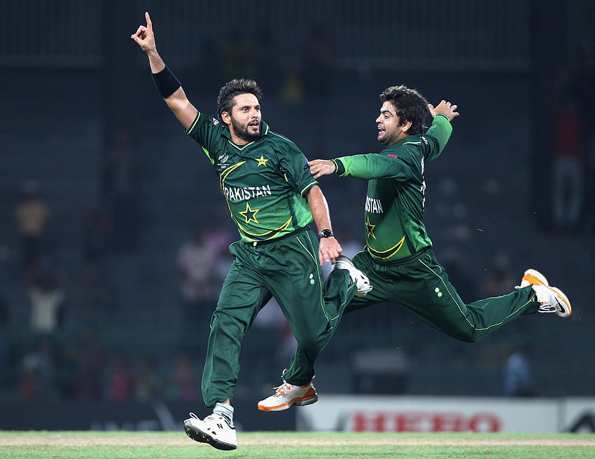 Shahid Afridi Pakistani Player Celebrates after Take Wickets HD wallpaper