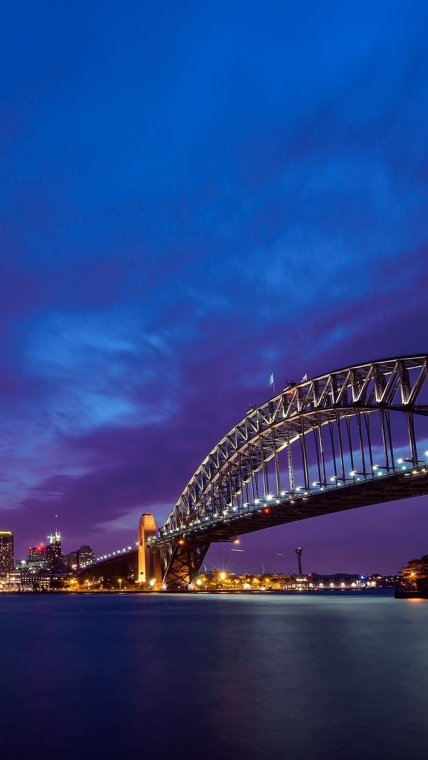 Sydney Harbour Bridge Night, Nachtbrückenmobil HD-Handy-Hintergrundbild
