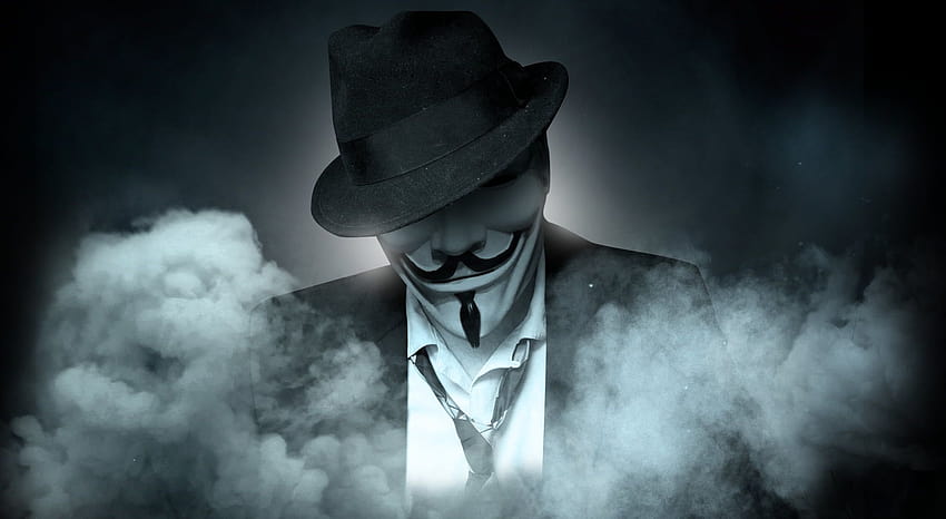 Máscara de hacker anónimo, hacker joker fondo de pantalla