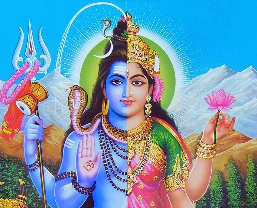 Lord Shiva Parvati, Ardhnarishwar HD-Hintergrundbild