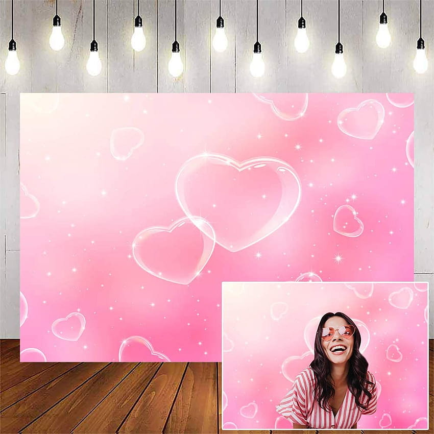 Amazon : Avezano Pink Heart Backdrop Early 2000s graphy Backdrop y Birtay Party Backdrop for hoot Old School Valentine's Day Heart Stars Backgrounds for Props HD phone wallpaper