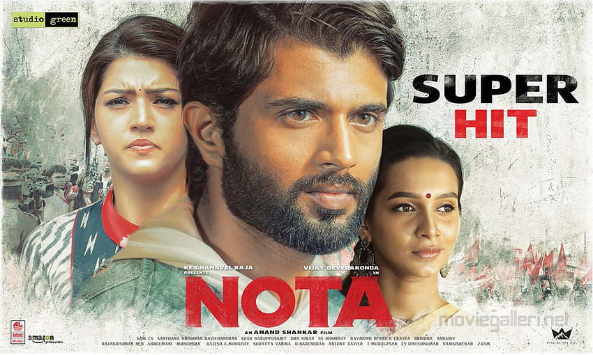 Mehreen Pirzada, Vijay Devarakonda, Sanchana Natarajan w filmie NOTA Super Hit – nowe plakaty filmowe Tapeta HD