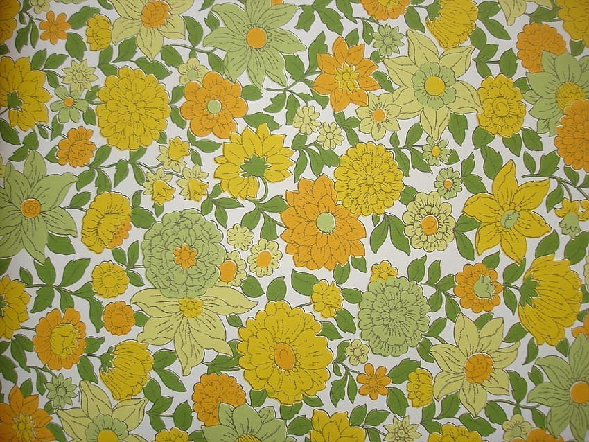 GLOW4U Orange Vintage Floral Contact Paper Retro 70s  Ubuy India