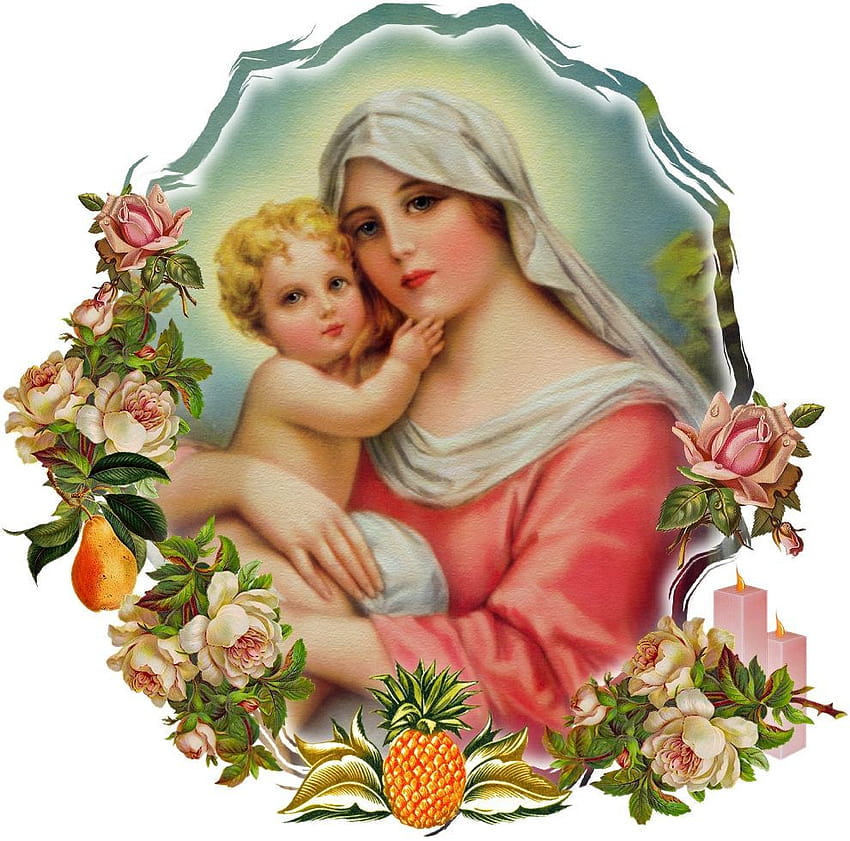 MARYJA: ks. REGINALD GARRIGOU, katoliczka matka i dziecko Tapeta HD