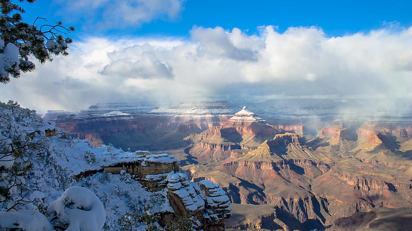 Grand Canyon, Winter, Nature, , Background, Xtlyya, grand canyon winter HD wallpaper