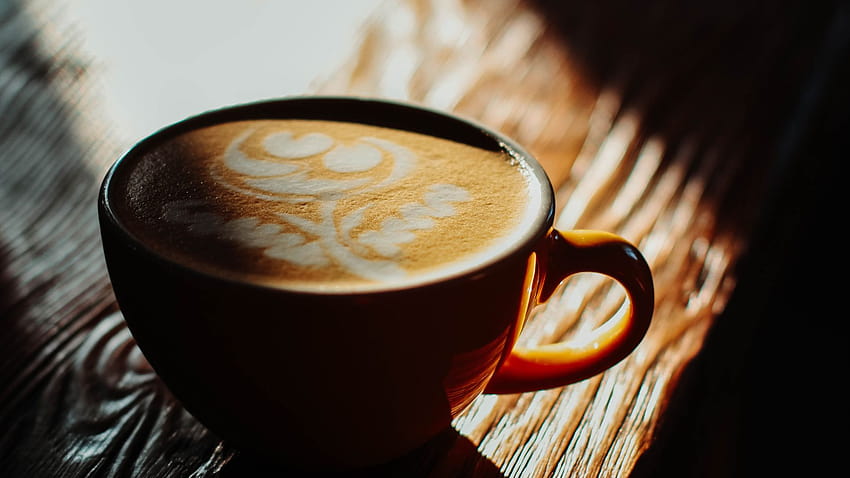 Latte Art Cappuccino Cup HD wallpaper