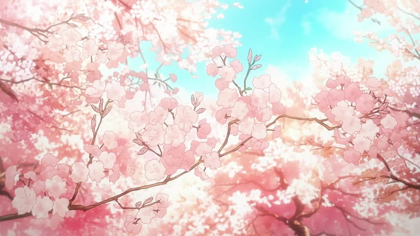 Estética Anime Cherry Blossom, sakura árboles estética ps4 fondo de pantalla