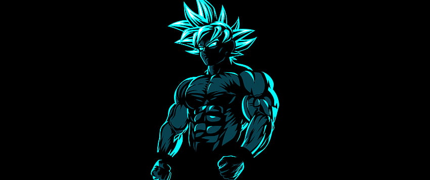 Goku , Beast Mode, AMOLED, Black background, Minimal, Black/Dark, 손오공 신 모드 HD 월페이퍼