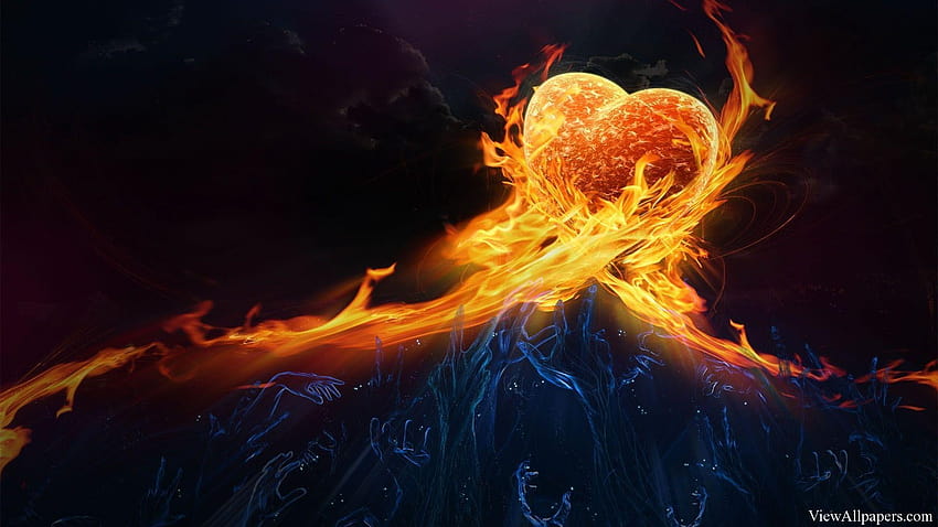 Abstract Heart on Fire, sendokai champions high definition HD wallpaper