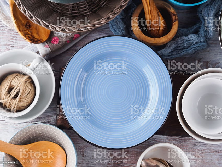 Ceramic And Enamel Crockery On Wooden Backgrounds Stock HD wallpaper