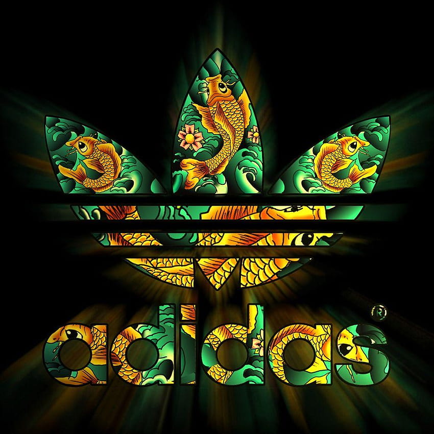 collage, fish, logo, emblem, Adidas, adidas, adidas logo original HD phone wallpaper