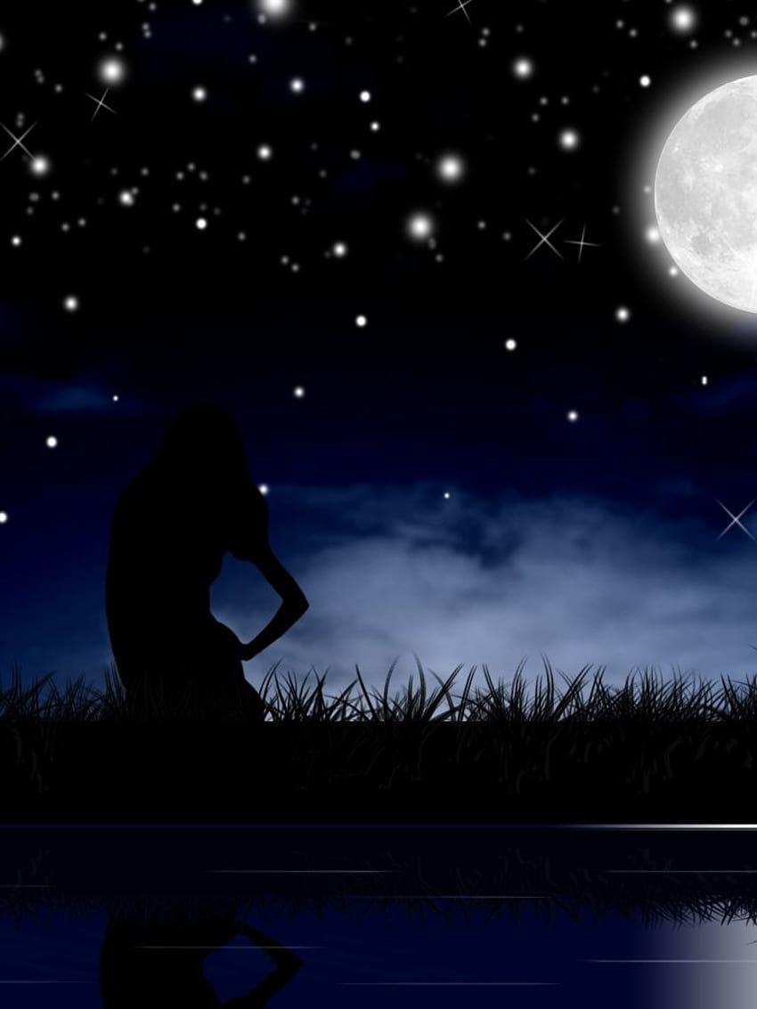 Beautiful Romantic Moonlight, moonlight couple HD phone wallpaper ...