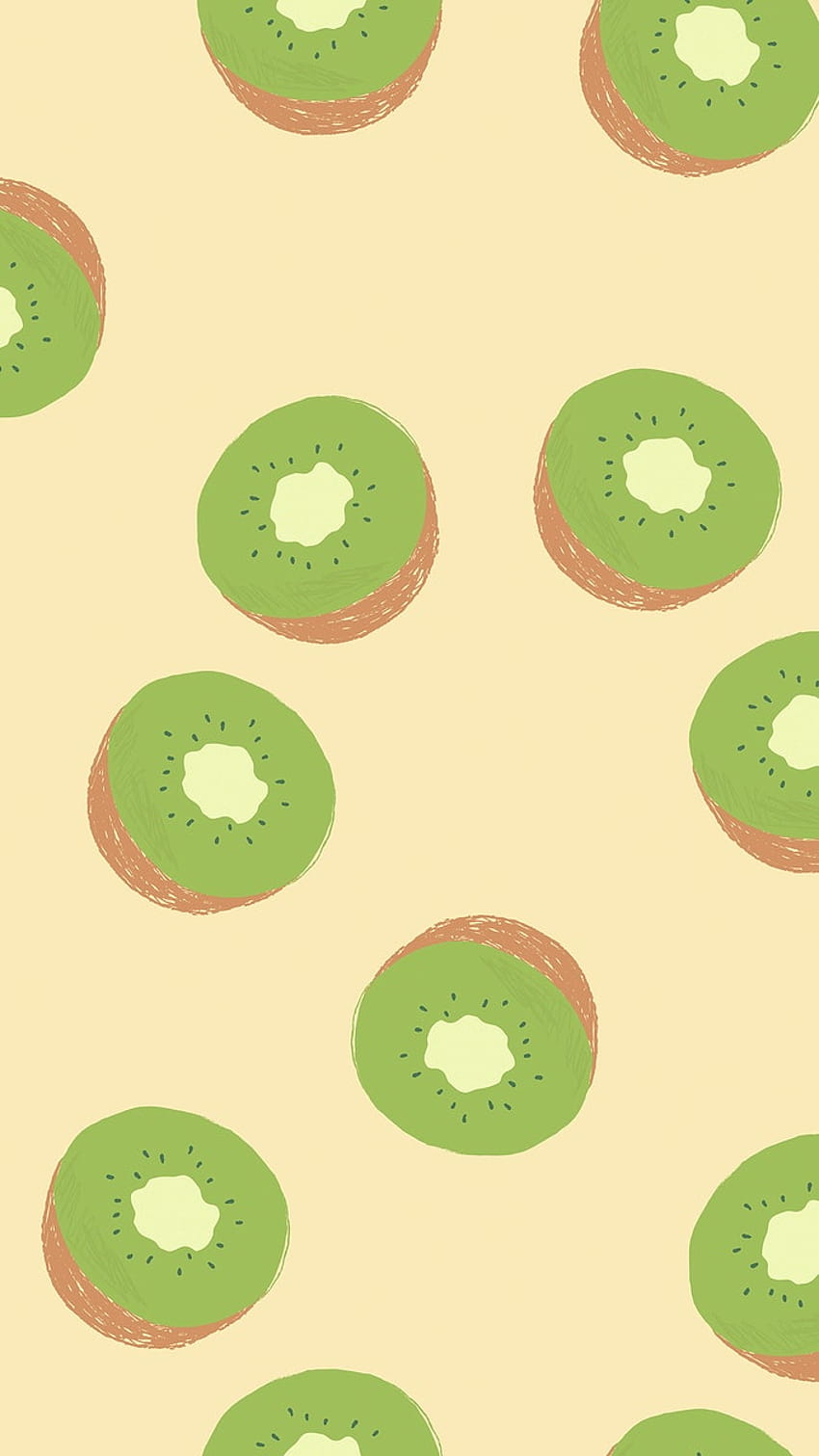 Fruit kiwi pattern pastel backgrounds, kawaii kiwis HD phone wallpaper