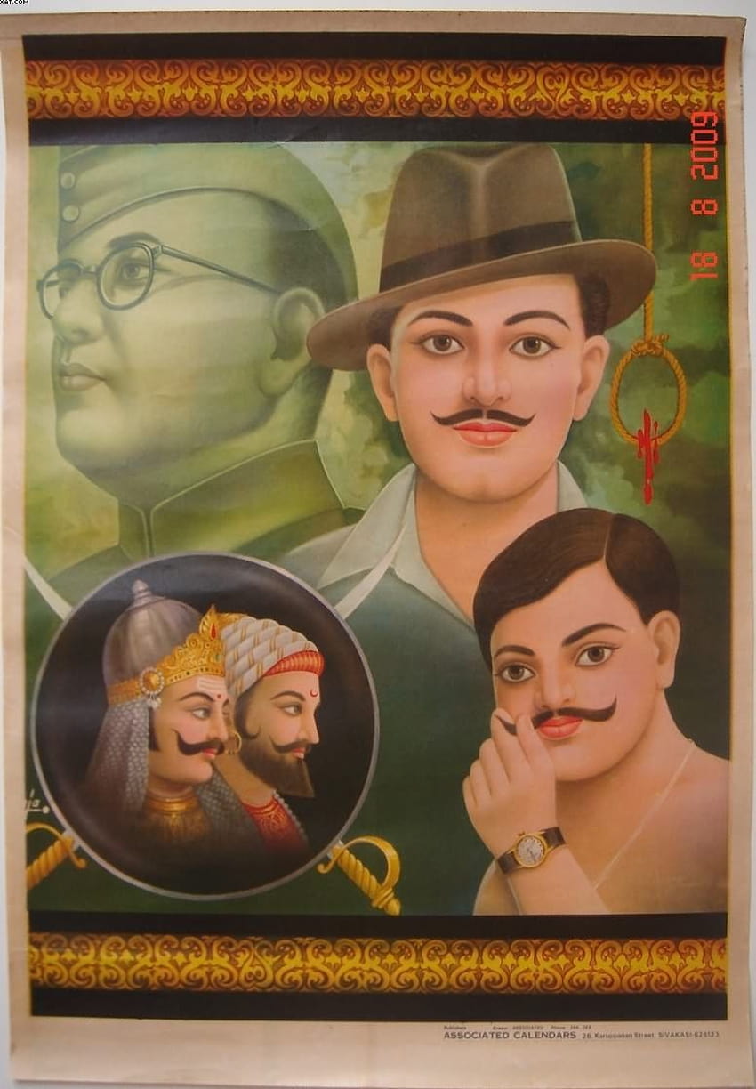 Netaji, Bhagat Singh ve Chandrashekhar; çarşı sanatı orta hint dom savaşçıları HD telefon duvar kağıdı