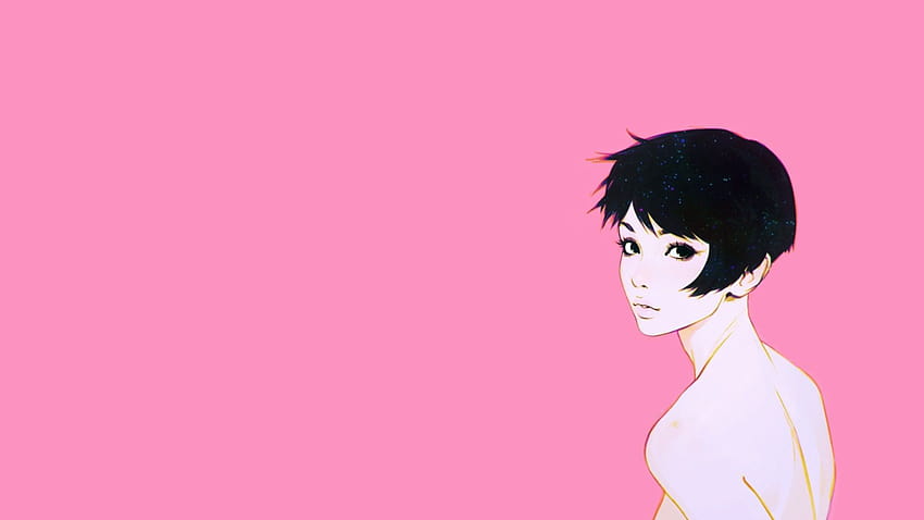 kuvshinov ilya – PS4, anime girl pink ps4 HD wallpaper
