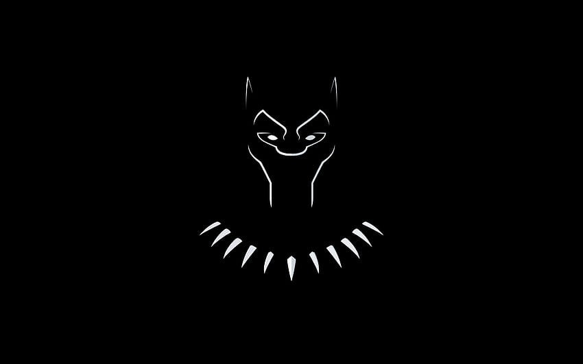 Black Panther , Minimal art, Black background, Black/Dark, black panther laptop HD wallpaper
