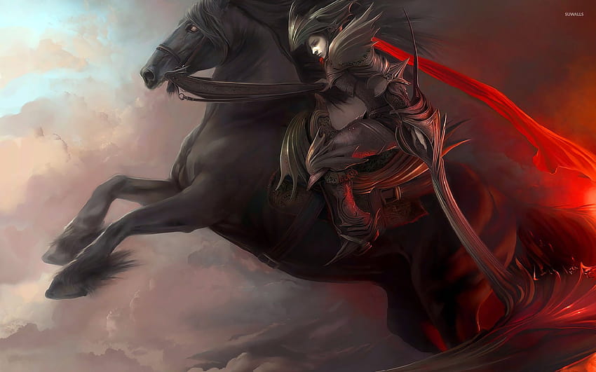 Riding warrior, unicorn rider HD wallpaper