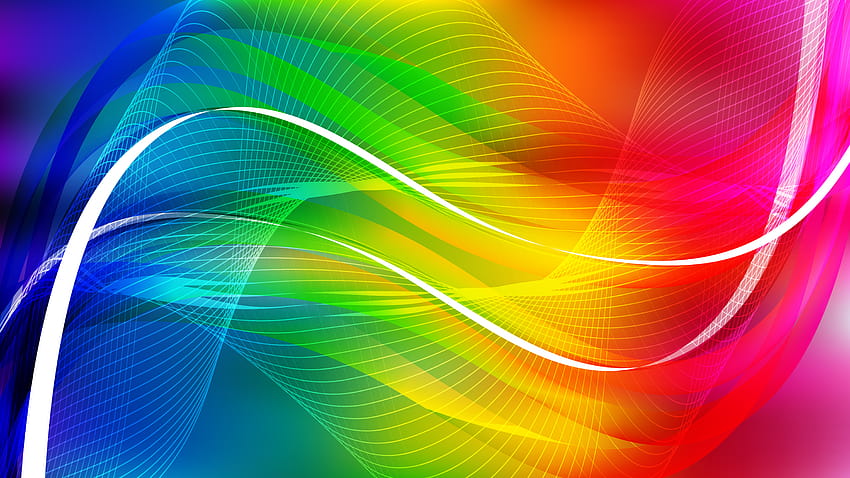 다채로운 곡선 배경 벡터 일러스트 레이 션, 다채로운 물결선 HD 월페이퍼