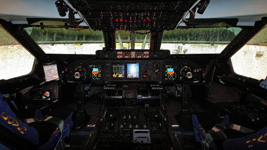 Airbus A380 Cockpit, airplane cockpit HD wallpaper