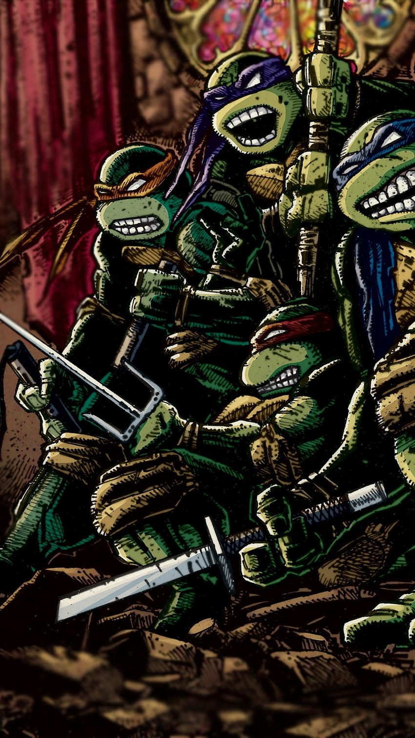 Teenage Mutant Ninja Turtles, classic anime, art, ninja iphone HD phone wallpaper