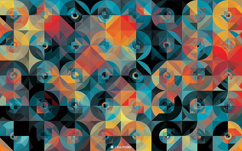 Andy Gilmores schillernde Geometrie, mehrfarbige geometrische Kreise HD-Hintergrundbild