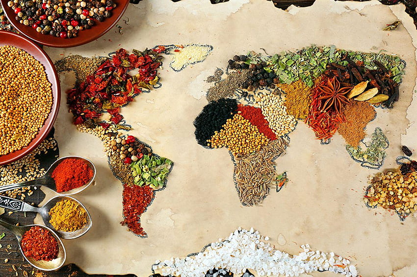 Food Seasoning Design Geography, spices HD wallpaper