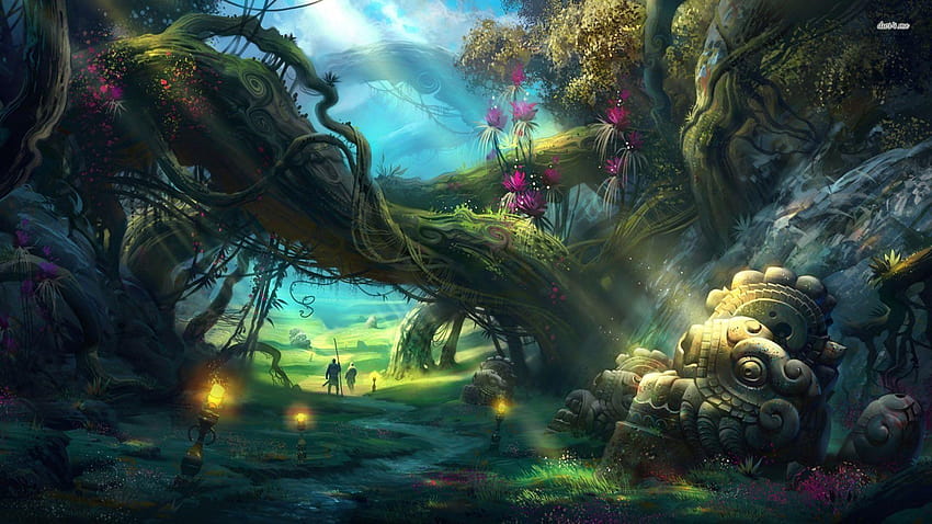 Enchanted Forest, magic forest HD wallpaper