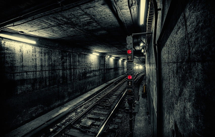 light, the city, metro, train, the tunnel, subway , section город, metro train HD wallpaper