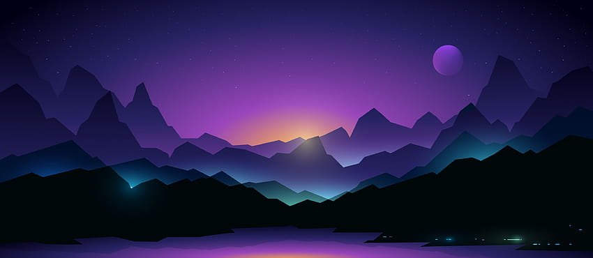 Neon mountains in 2021 HD wallpaper