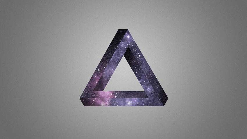 abstrakt, Weltraum, Dreieck, optische Täuschung, Penrose-Dreieck, Sterne / und mobile Hintergründe, unmögliches Dreieck HD-Hintergrundbild