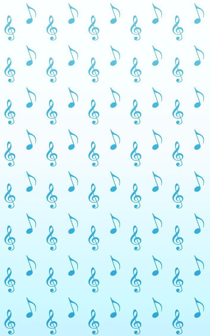 Notatki muzyczne Niestandardowe tła autorstwa RecklessKaiser, niebieskie tło nut Tapeta na telefon HD