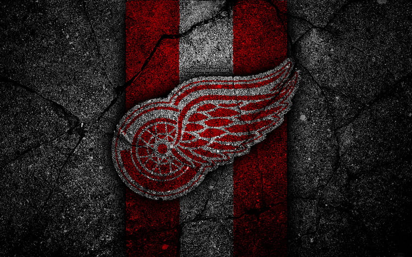 Detroit Red Wings, Logo, Hockey Club, Nhl, Black, detroit red wings computer HD wallpaper