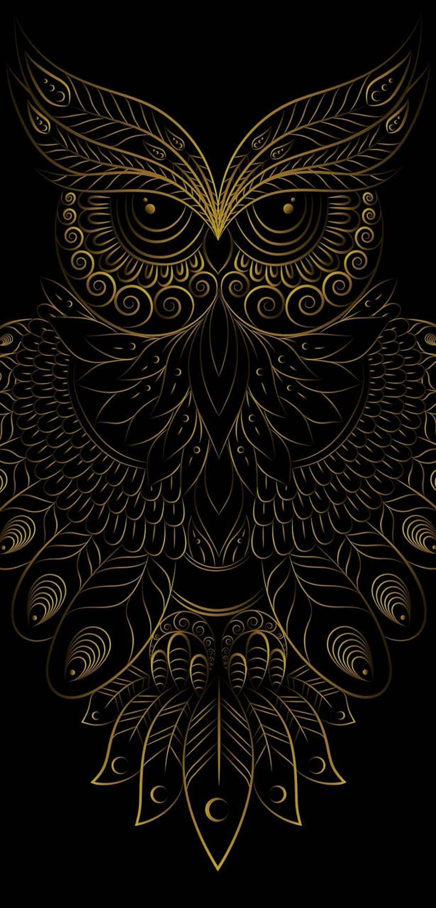 Owl Art di Abhidashing, gufo nero Sfondo del telefono HD