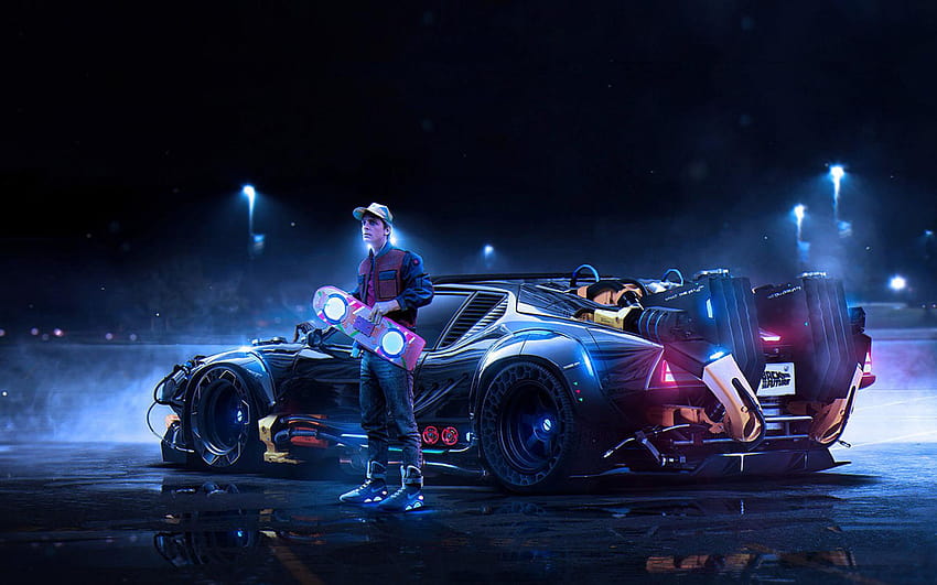 2880x1800 Back To The Future DeLorean Marty McFly Macbook Pro, back to the future anime HD wallpaper