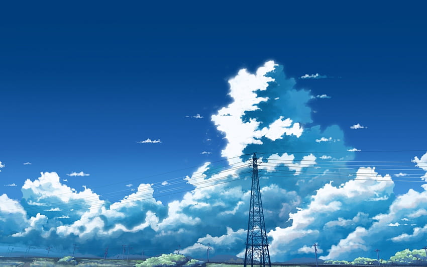 2880x1800 Cielo anime, paesaggio anime, nuvole, paesaggio dei cieli anime Sfondo HD