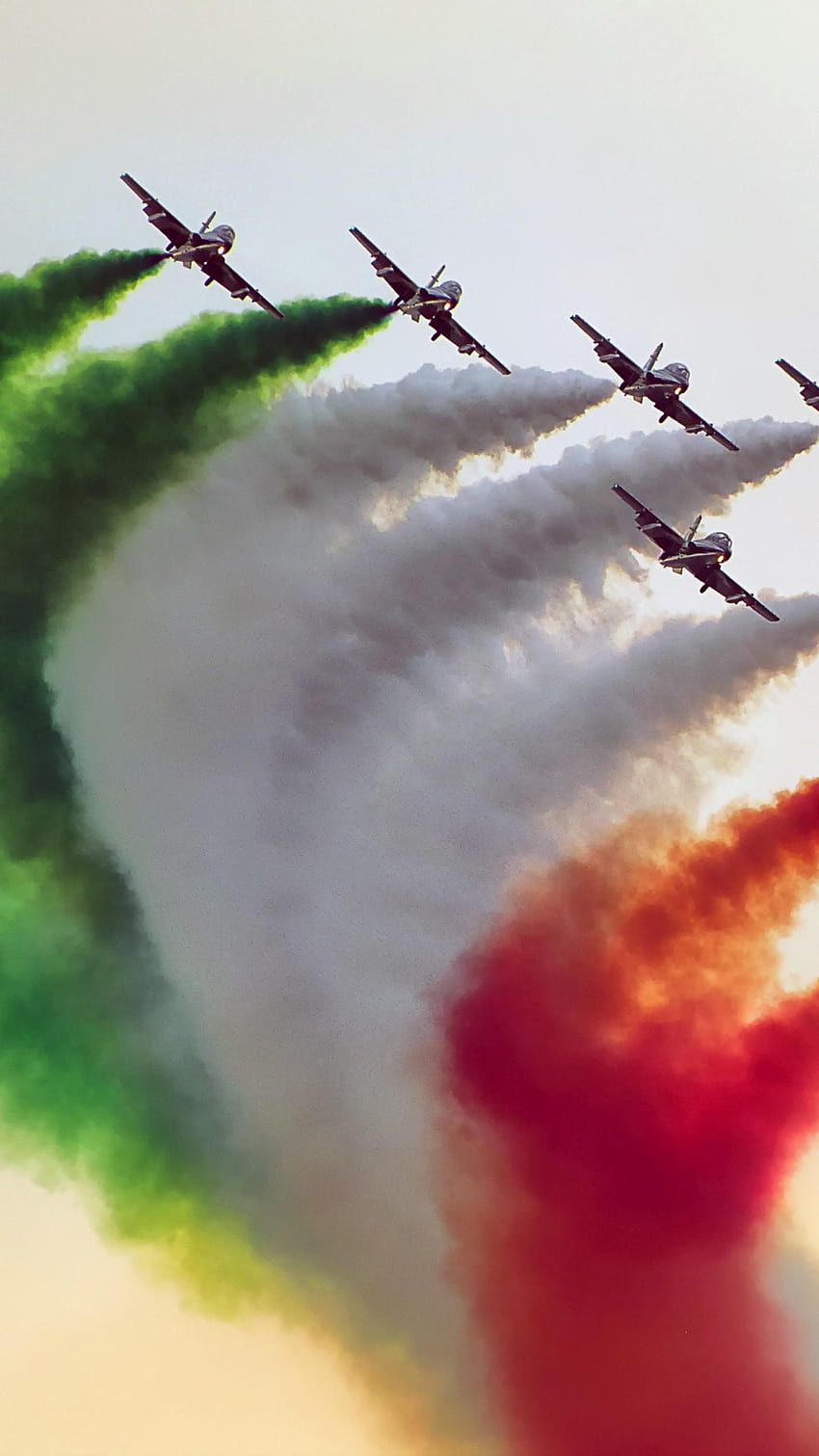 Indische Luftwaffe, Kampfjets, Rauch, Safran, Android der Luftwaffe HD-Handy-Hintergrundbild