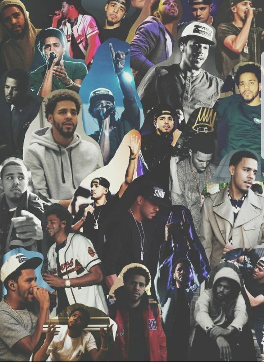 J Cole Collage, Rapper-Collage HD-Handy-Hintergrundbild