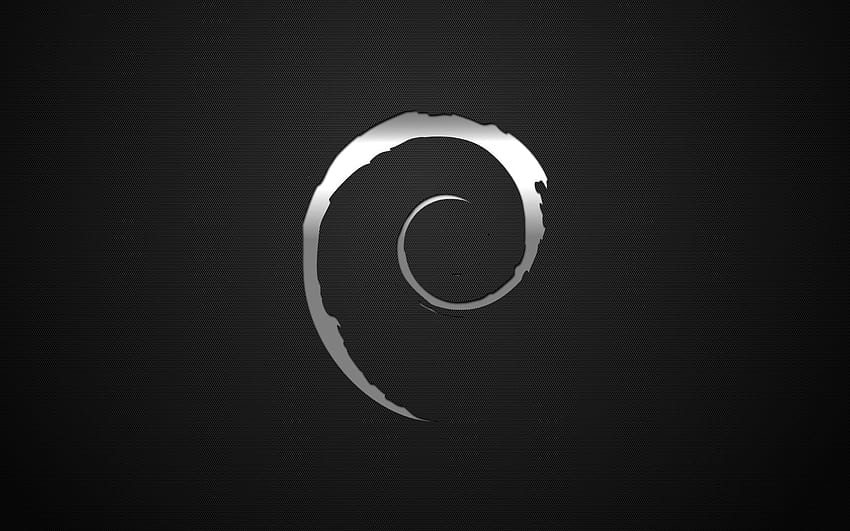 Logo Debian argento, logo Linux Sfondo HD