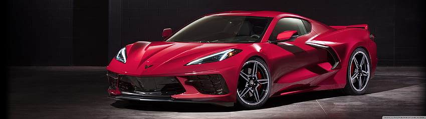 Red Chevrolet Corvette Stingray Z51 Sports Car 2020 Ultra Backgrounds for : & UltraWide & Laptop : Multi Display, Dual & Triple Monitor : Tablet : Smartphone, 3840x1080 car HD wallpaper