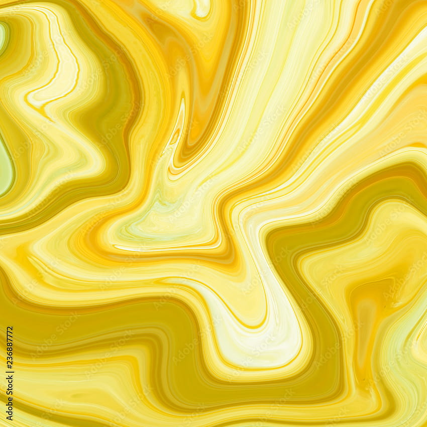カラフルなマーブル インク。 黄色の大理石のパターン テクスチャの抽象的な背景。 背景やストック イラスト、 HD電話の壁紙