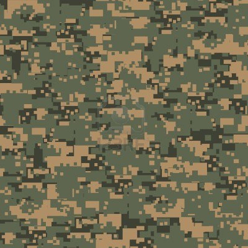 Green digital camouflage seamless pattern. Stock HD phone wallpaper