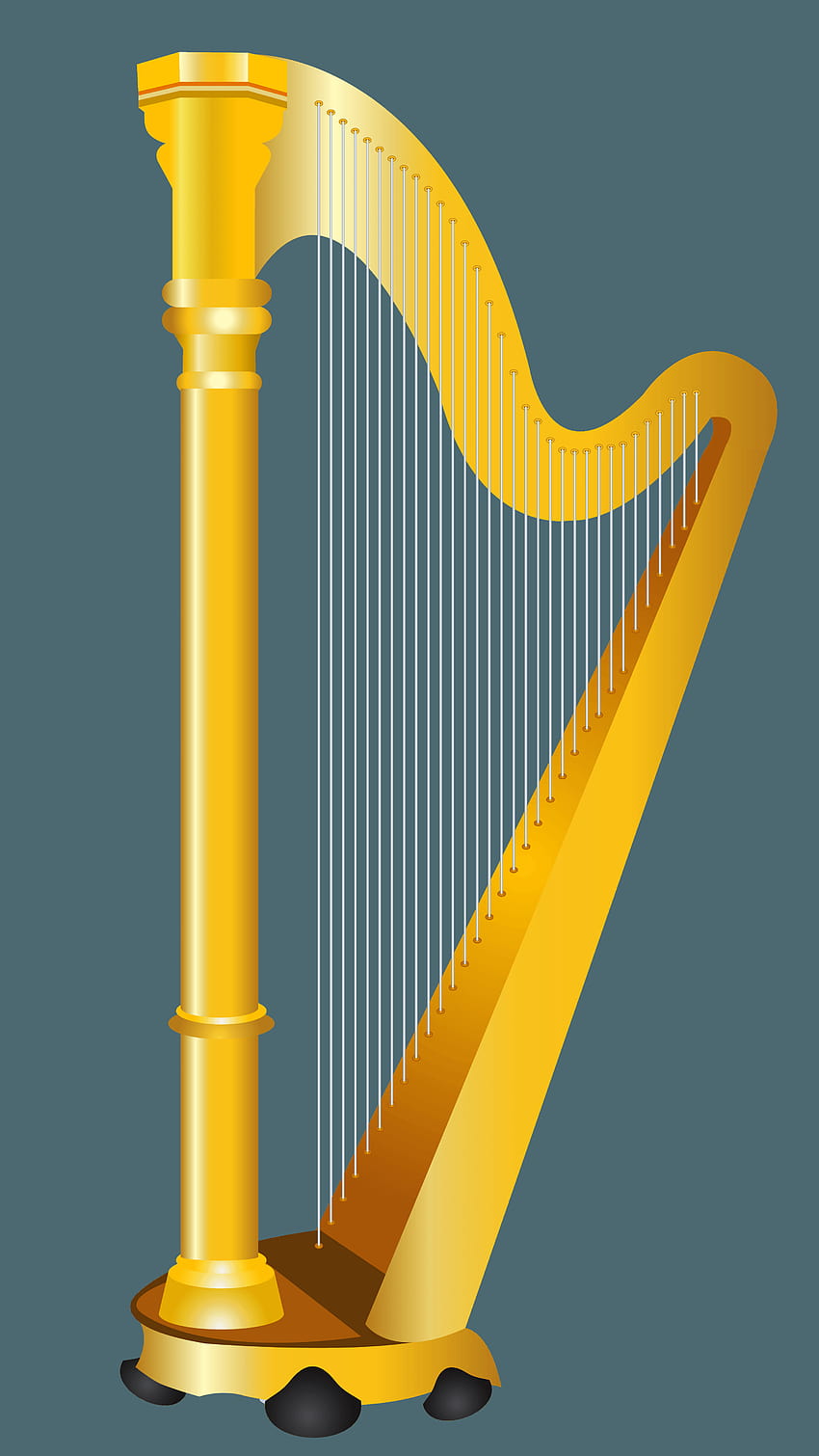 Golden Harp PNG Clipart, arpa irlandese Sfondo del telefono HD