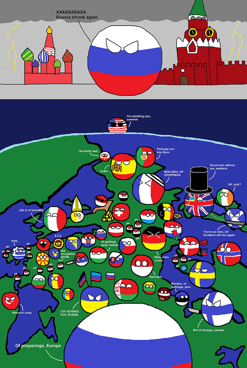 Europe depuis la Russie, countryball russie Fond d'écran de téléphone HD