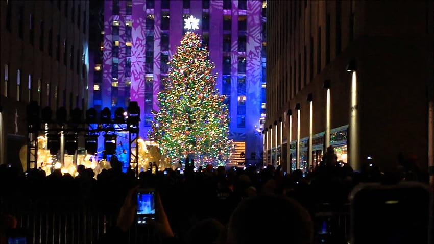 Manhattan Main Christmas Tree, pohon natal new york Wallpaper HD