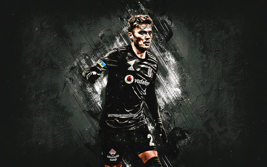 Adem Ljajic、Besiktas、セルビアのサッカー選手、ポートレート、灰色の石の背景、サッカー、解像度 2880x1800 のトルコ。 高品質、 高画質の壁紙