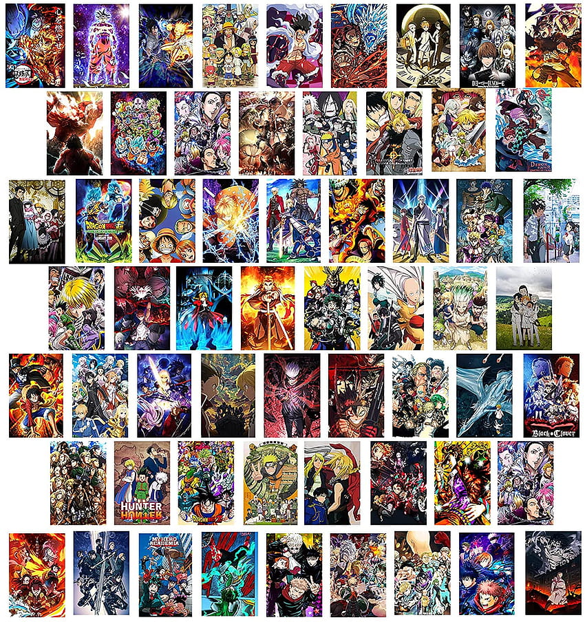 Anime Kit Collage Estetico da Parete 60 Pezzi Anime Room Decor 4,2x6,2 Pollici Poster Anime Piccoli Kit Collage Estetico Manga Anime per Kit Collage da Parete: Poster e Stampe Sfondo del telefono HD