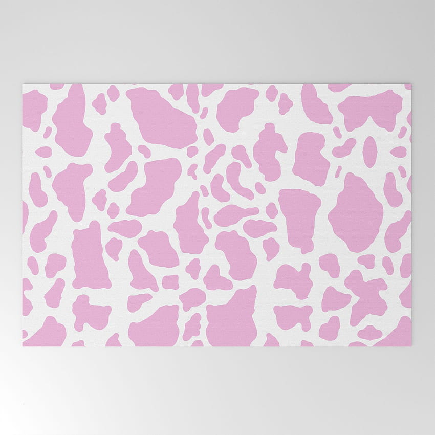 White Pink Cow Print Welcome Mat by loolyelzayat HD phone wallpaper